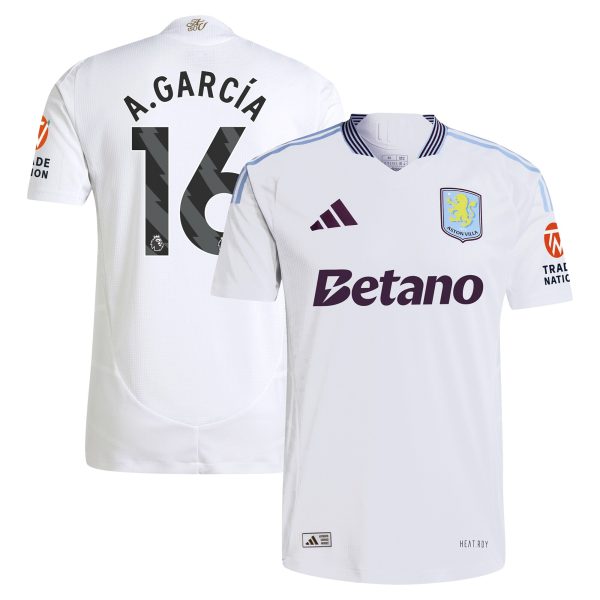 aston villa adidas away authentic shirt 2024-25 with a.garcía 16 printing Collection | Official Aston Villa FC Gear Online
