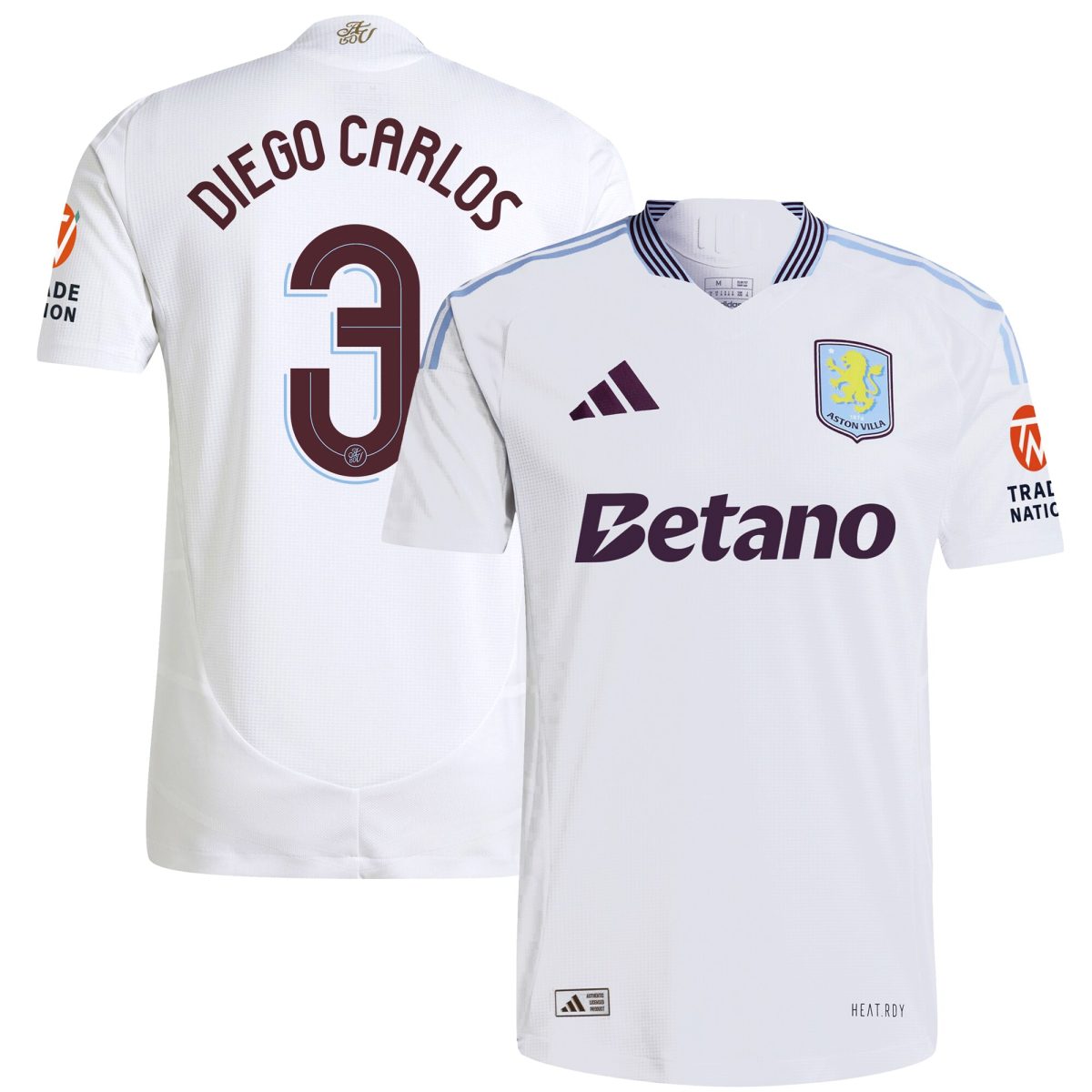 aston villa adidas away authentic shirt 2024-25 with diego carlos 3 cup printing Collection | Official Aston Villa FC Gear Online