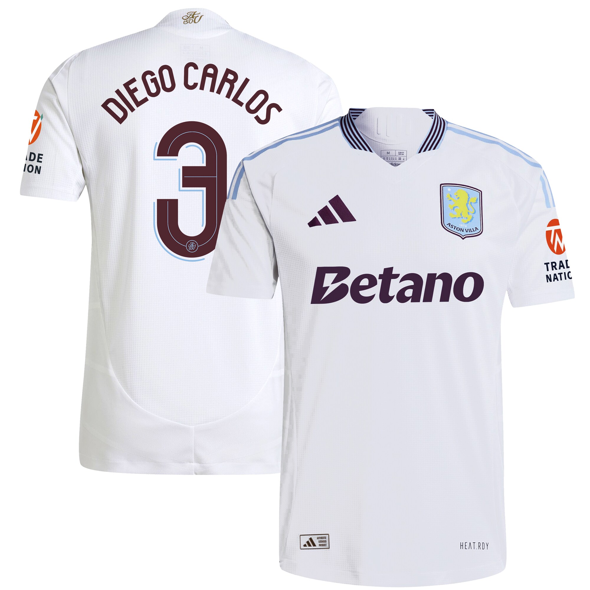 aston villa adidas away authentic shirt 2024-25 with diego carlos 3 cup printing Collection | Official Aston Villa FC Gear Online