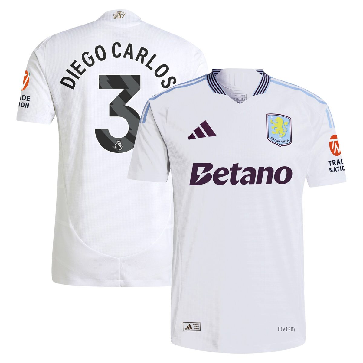 aston villa adidas away authentic shirt 2024-25 with diego carlos 3 printing Collection | Official Aston Villa FC Gear Online