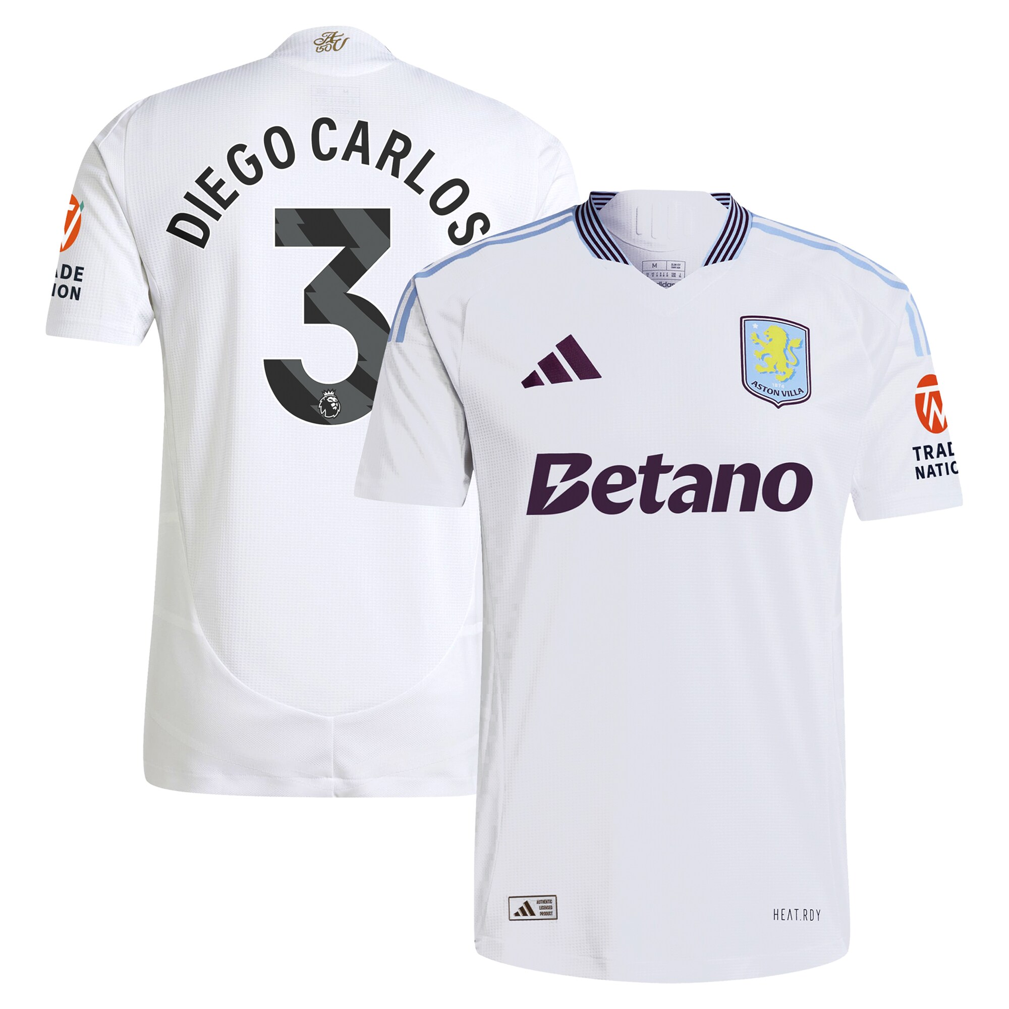 aston villa adidas away authentic shirt 2024-25 with diego carlos 3 printing Collection | Official Aston Villa FC Gear Online