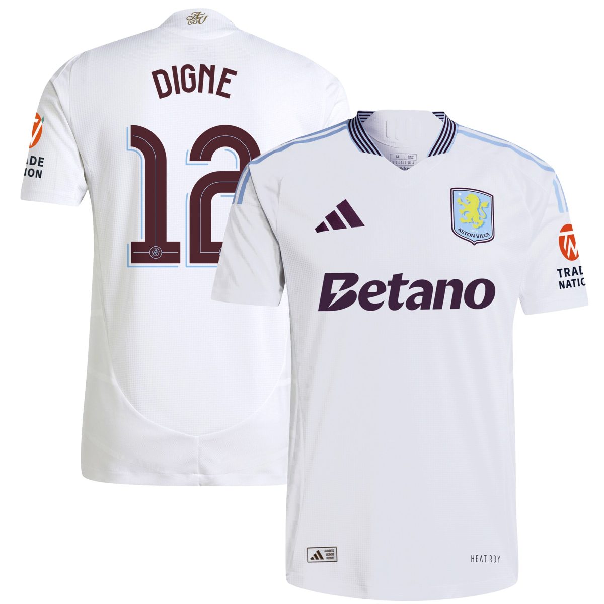 aston villa adidas away authentic shirt 2024-25 with digne 12 cup printing Collection | Official Aston Villa FC Gear Online