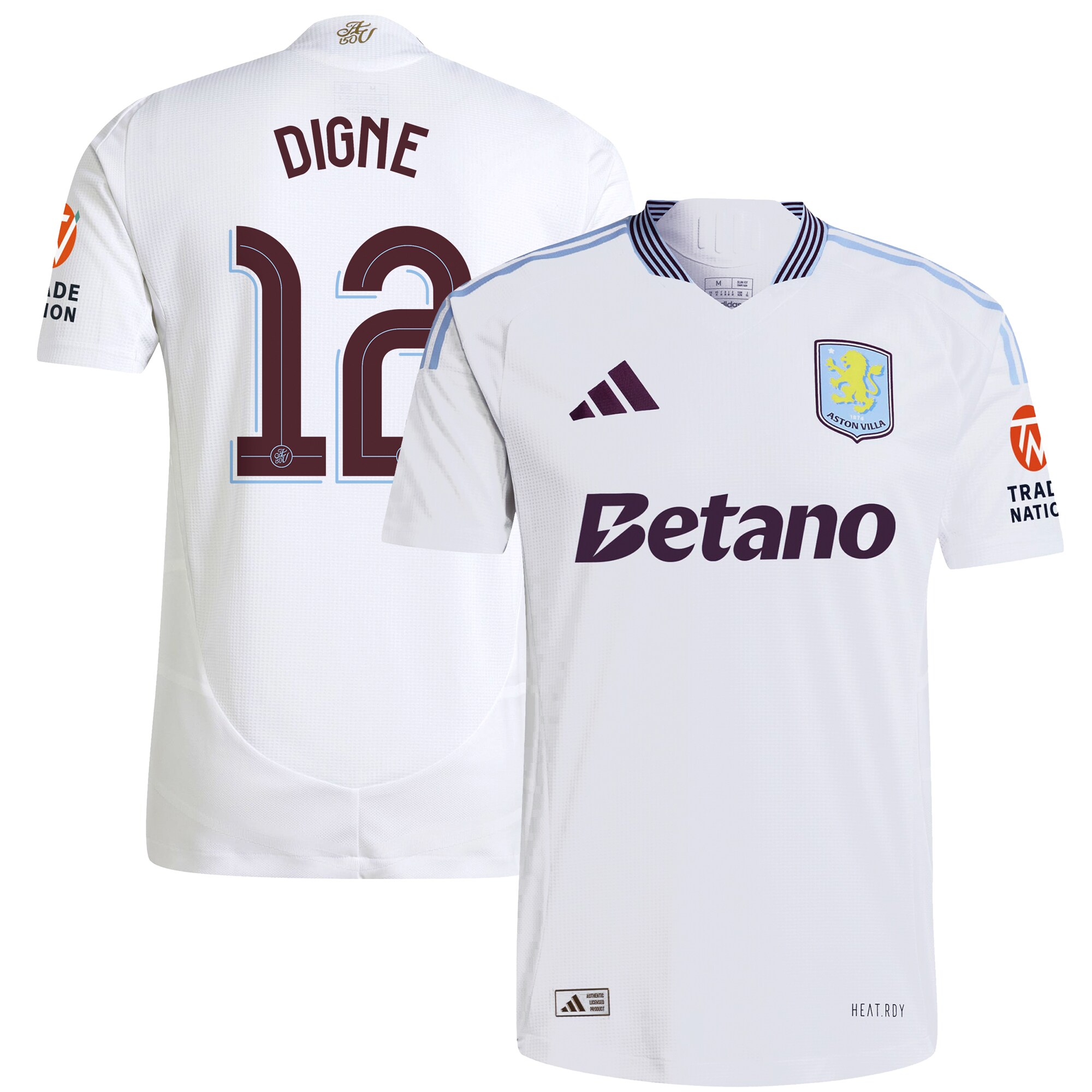 aston villa adidas away authentic shirt 2024-25 with digne 12 cup printing Collection | Official Aston Villa FC Gear Online
