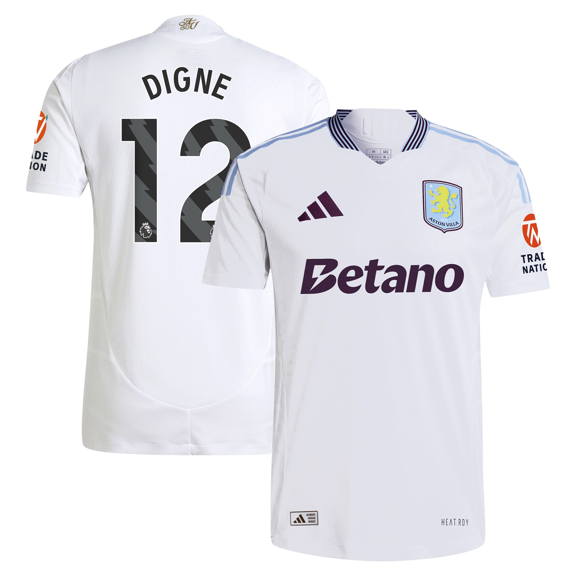 aston villa adidas away authentic shirt 2024-25 with digne 12 printing Collection | Official Aston Villa FC Gear Online