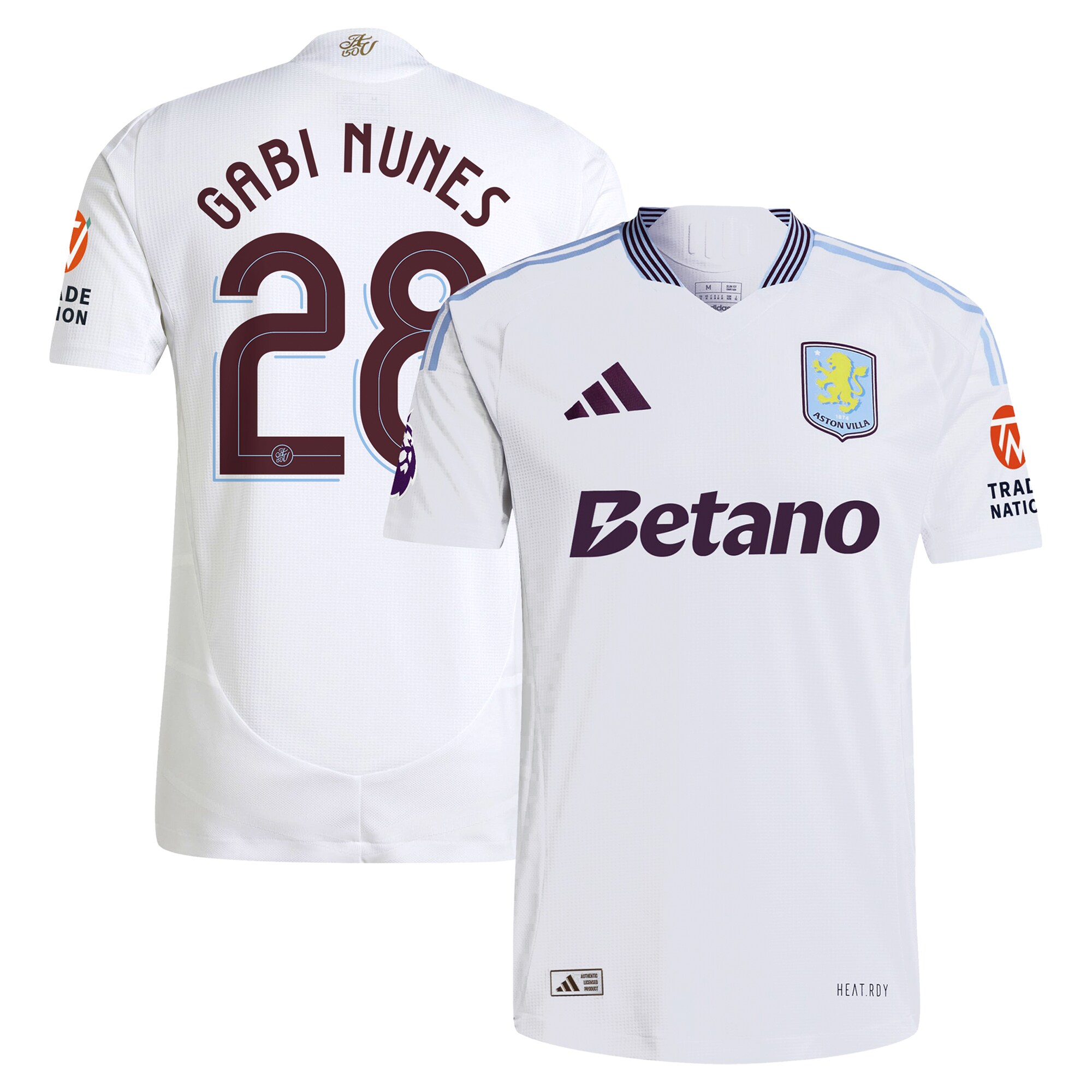 aston villa adidas away authentic shirt 2024-25 with gabi nunes 28 cup printing Collection | Official Aston Villa FC Gear Online