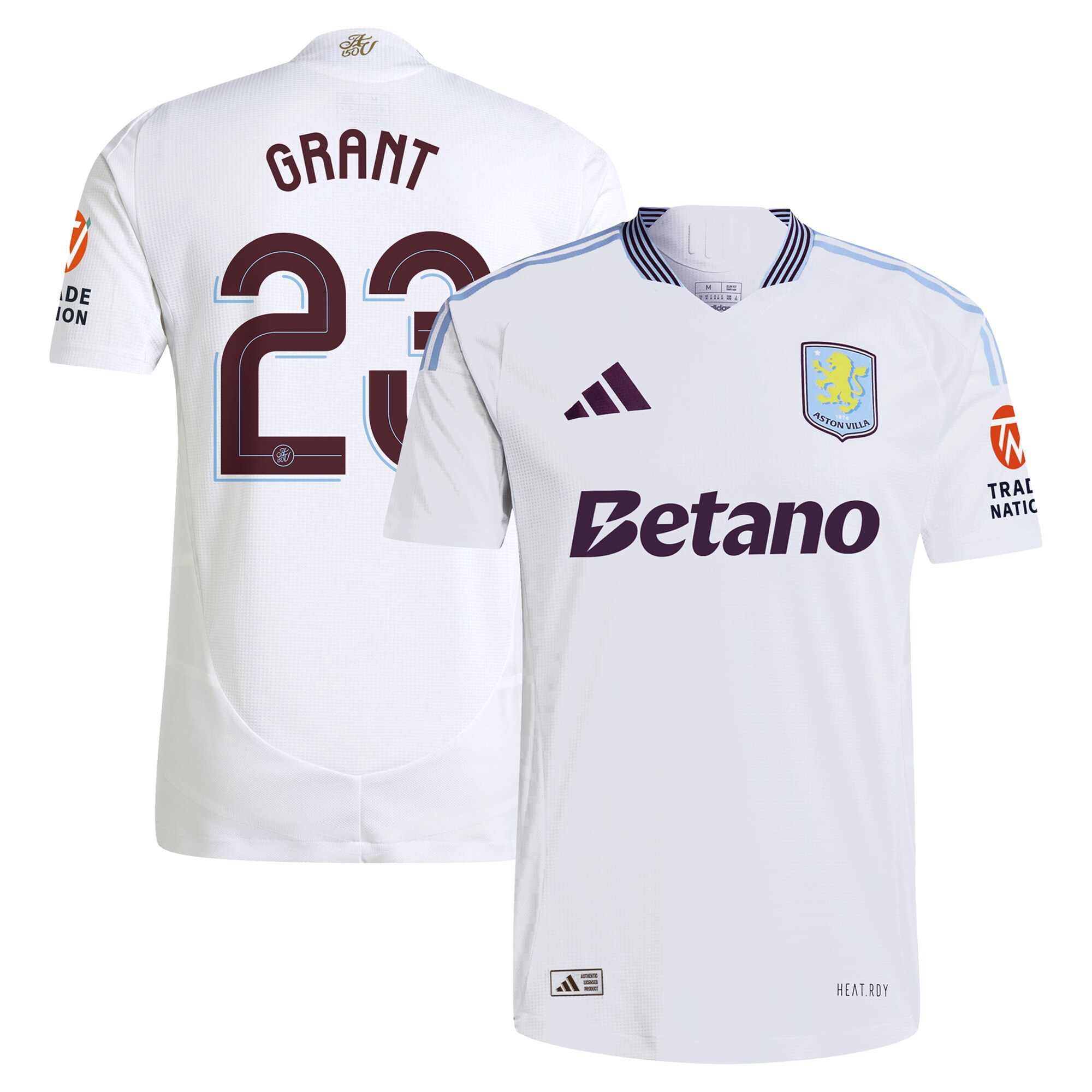 aston villa adidas away authentic shirt 2024-25 with grant 23 cup printing Collection | Official Aston Villa FC Gear Online