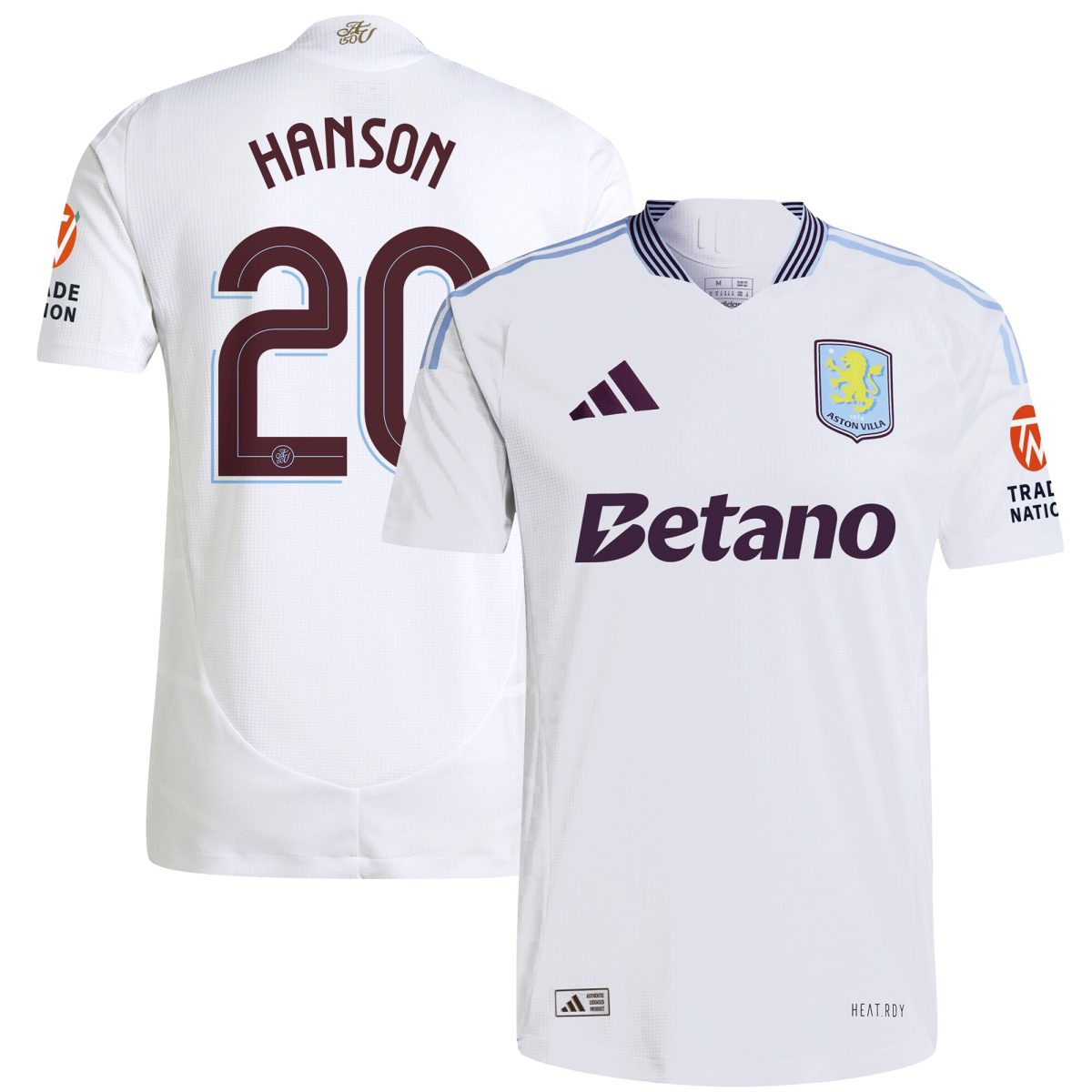 aston villa adidas away authentic shirt 2024-25 with hanson 20 cup printing Collection | Official Aston Villa FC Gear Online