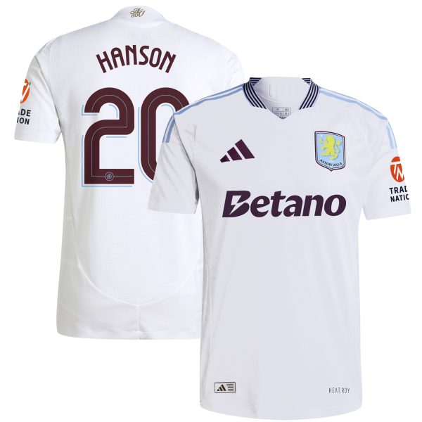 aston villa adidas away authentic shirt 2024-25 with hanson 20 cup printing Collection | Official Aston Villa FC Gear Online