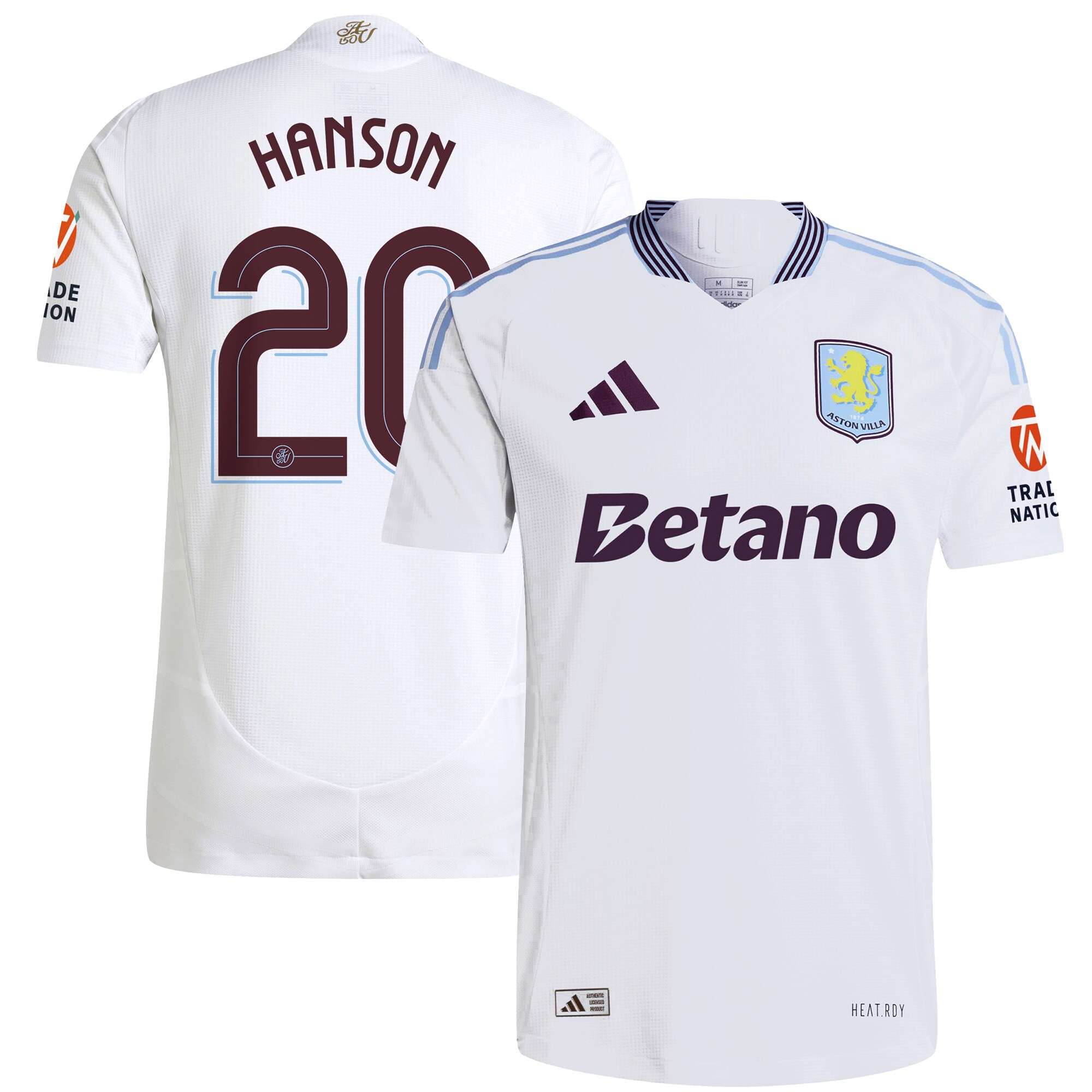 aston villa adidas away authentic shirt 2024-25 with hanson 20 cup printing Collection | Official Aston Villa FC Gear Online