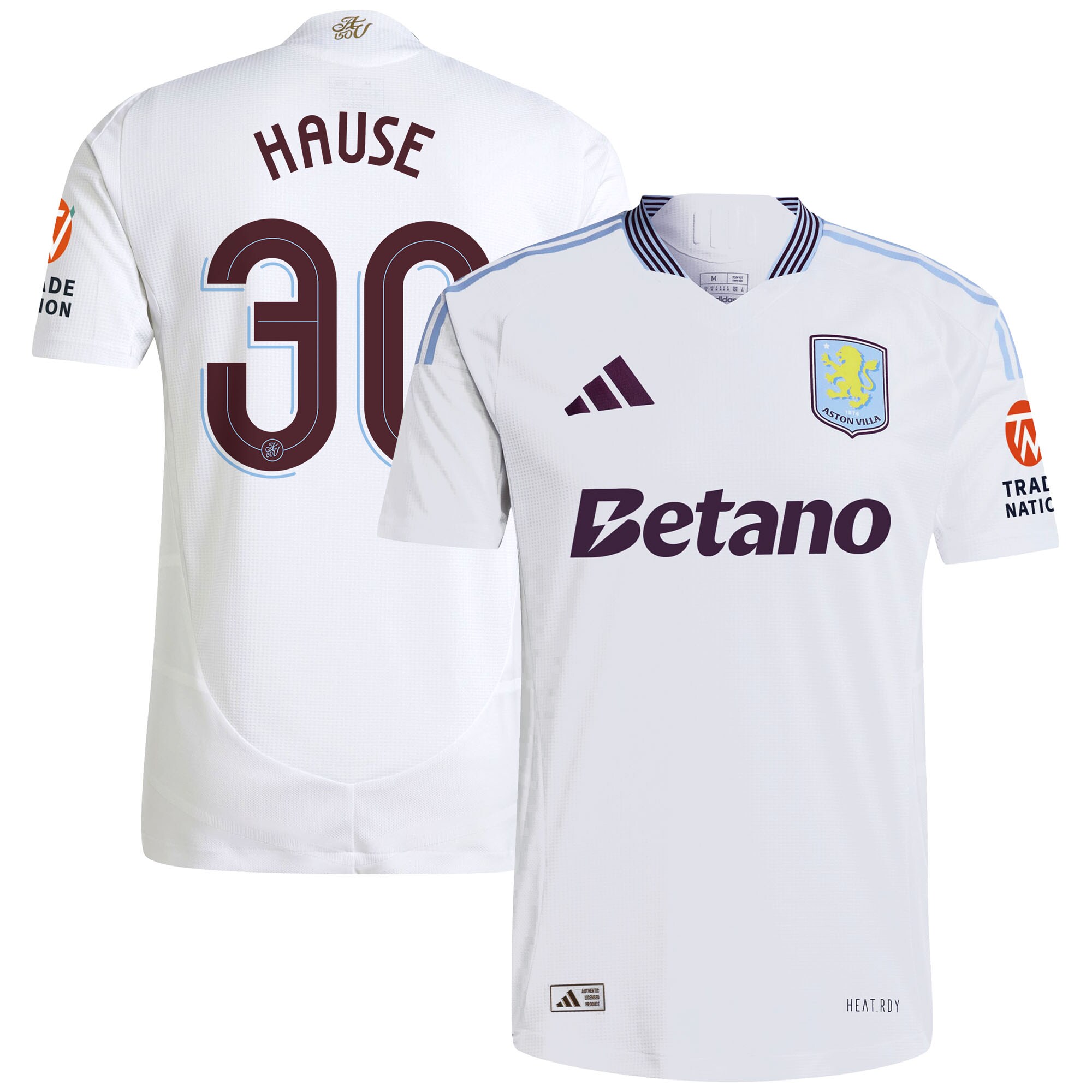 aston villa adidas away authentic shirt 2024-25 with hause 30 cup printing Collection | Official Aston Villa FC Gear Online