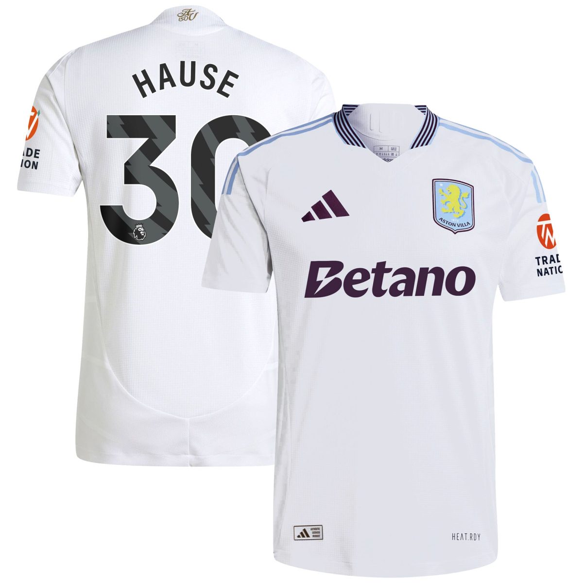 aston villa adidas away authentic shirt 2024-25 with hause 30 printing Collection | Official Aston Villa FC Gear Online