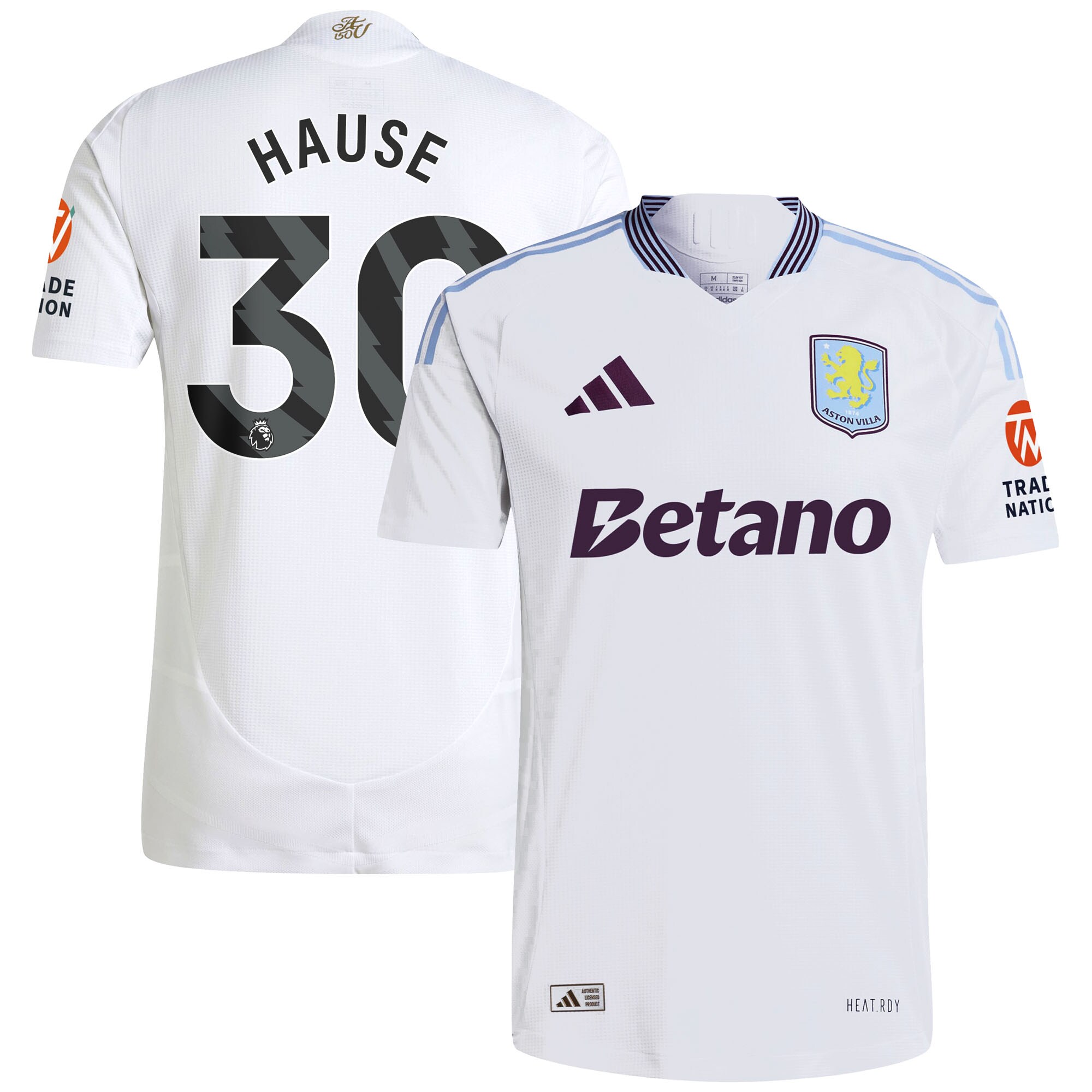 aston villa adidas away authentic shirt 2024-25 with hause 30 printing Collection | Official Aston Villa FC Gear Online