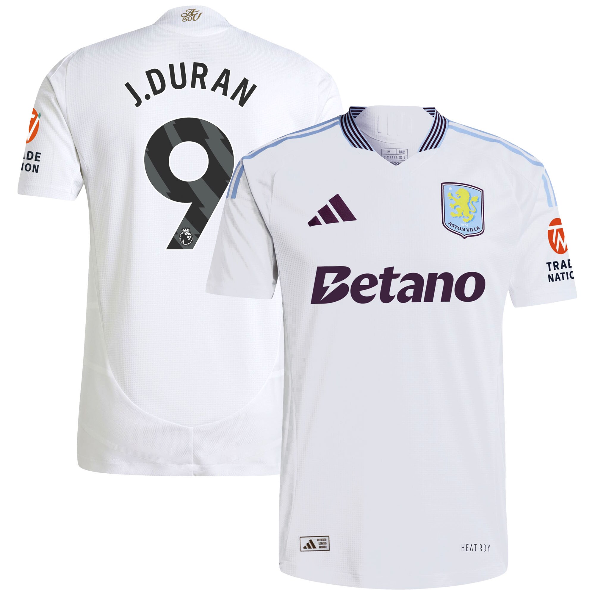 aston villa adidas away authentic shirt 2024-25 with j.duran 9 printing Collection | Official Aston Villa FC Gear Online