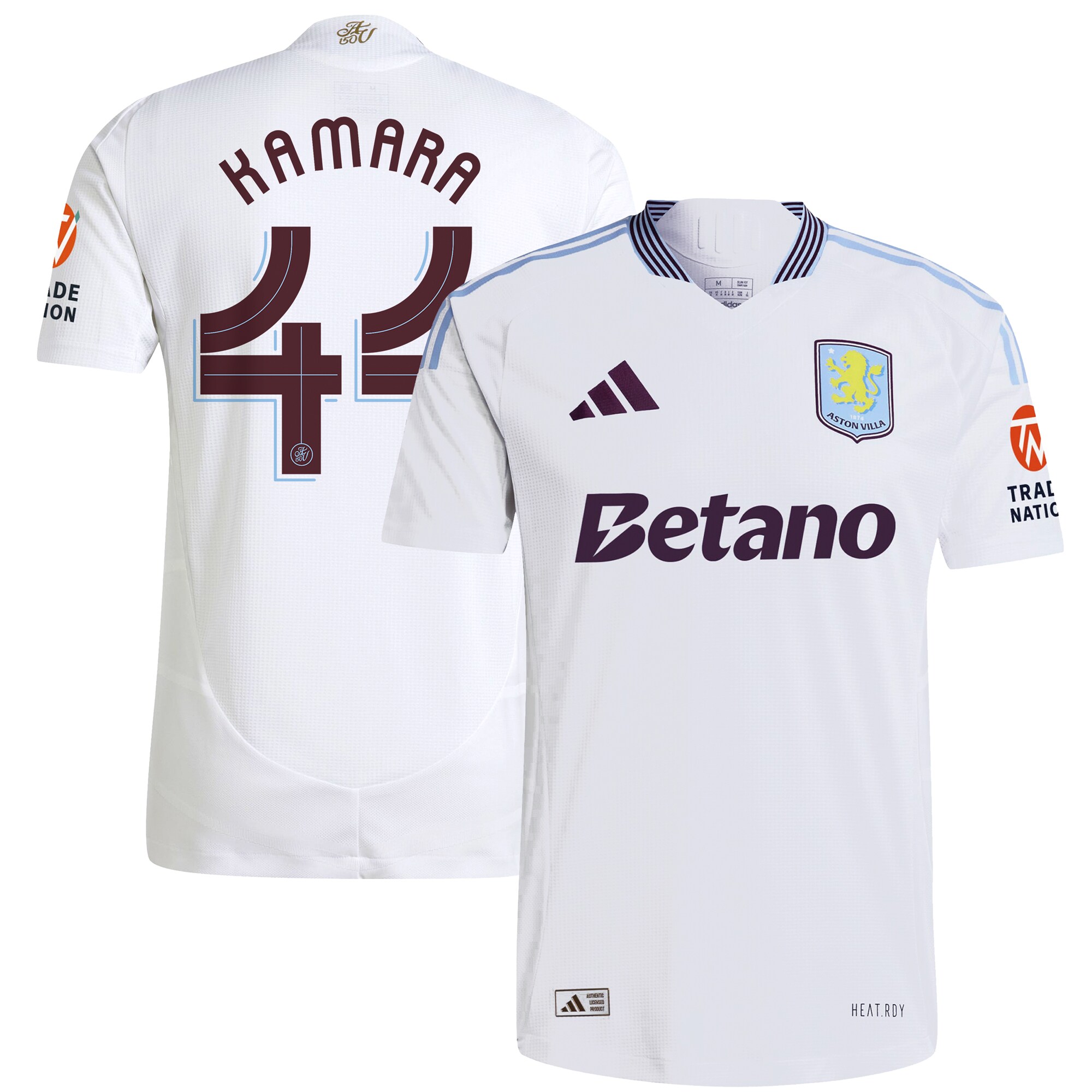 aston villa adidas away authentic shirt 2024-25 with kamara 44 cup printing Collection | Official Aston Villa FC Gear Online