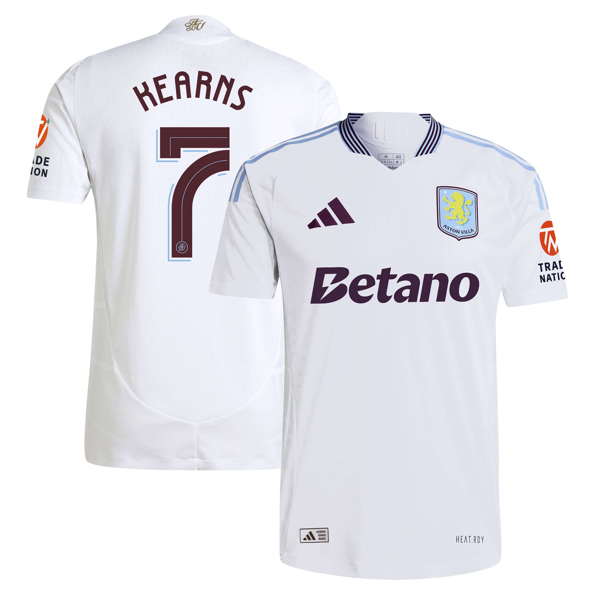 aston villa adidas away authentic shirt 2024-25 with kearns 7 cup printing Collection | Official Aston Villa FC Gear Online