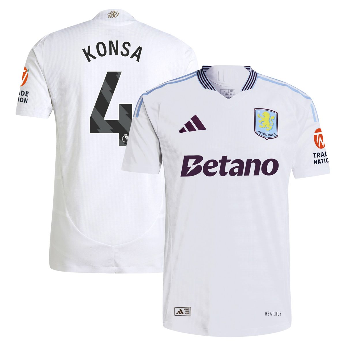 aston villa adidas away authentic shirt 2024-25 with konsa 4 printing Collection | Official Aston Villa FC Gear Online