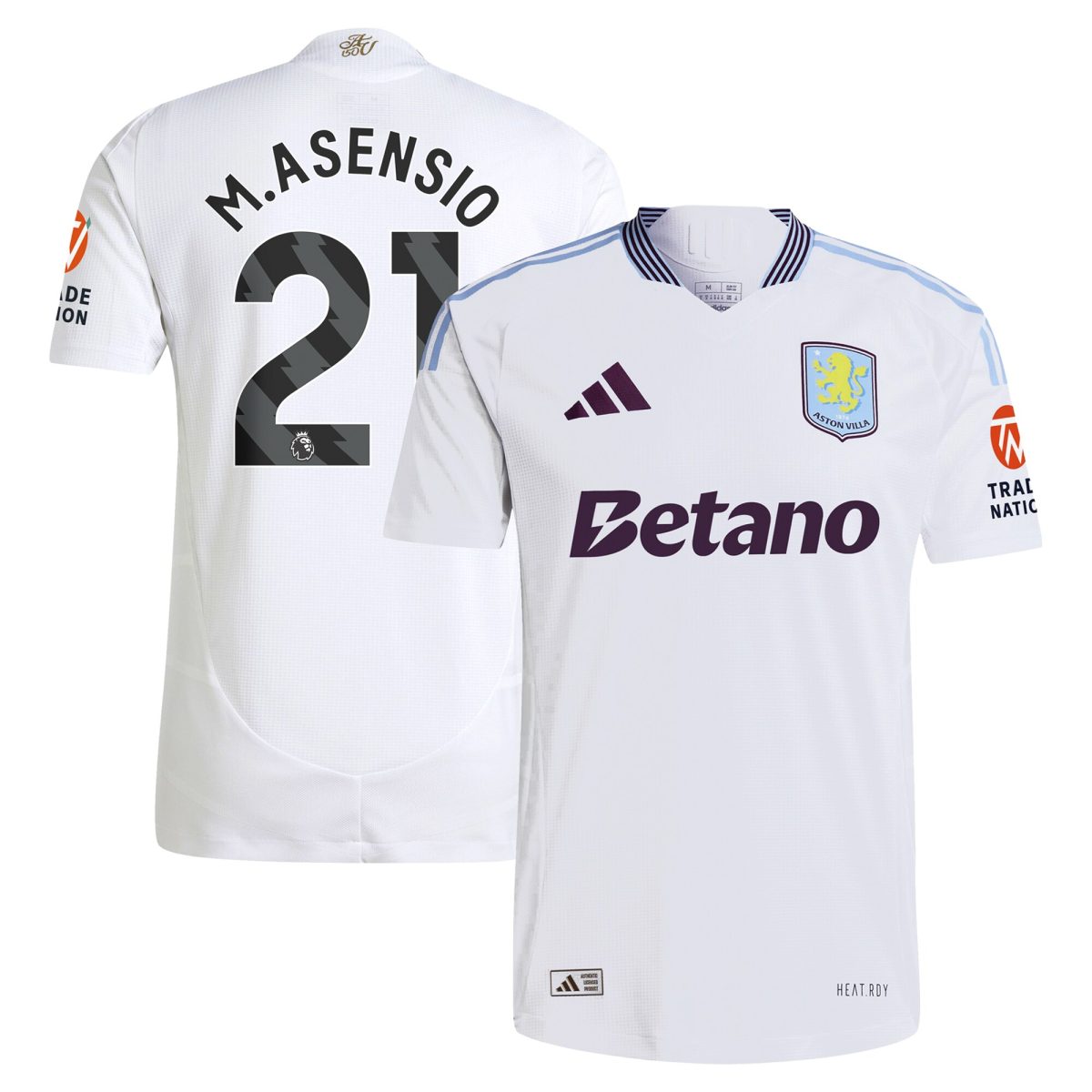 aston villa adidas away authentic shirt 2024-25 with m.asensio 21 printing Collection | Official Aston Villa FC Gear Online