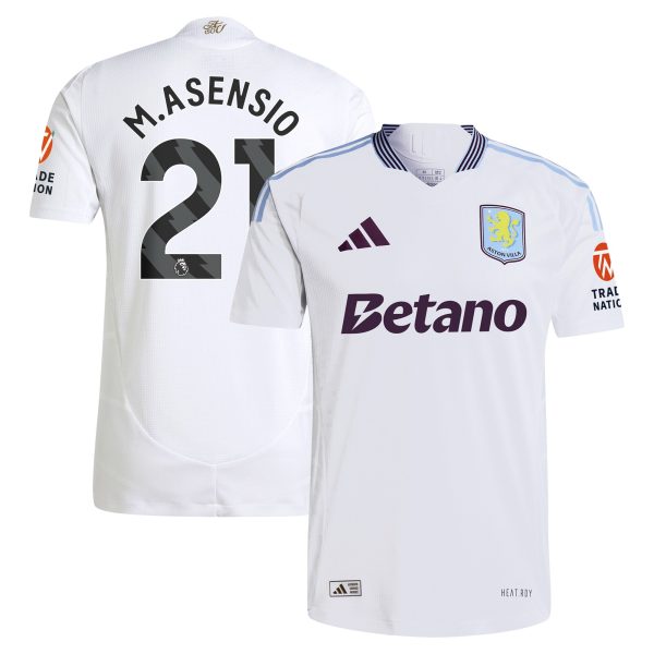 aston villa adidas away authentic shirt 2024-25 with m.asensio 21 printing Collection | Official Aston Villa FC Gear Online