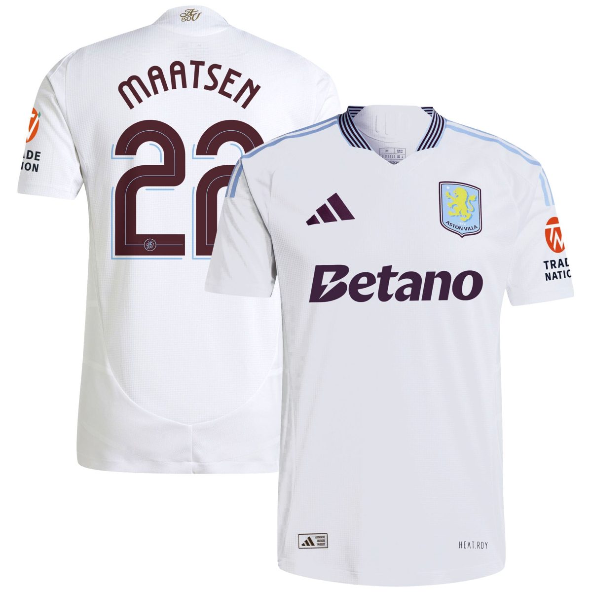aston villa adidas away authentic shirt 2024-25 with maatsen 22 cup printing Collection | Official Aston Villa FC Gear Online