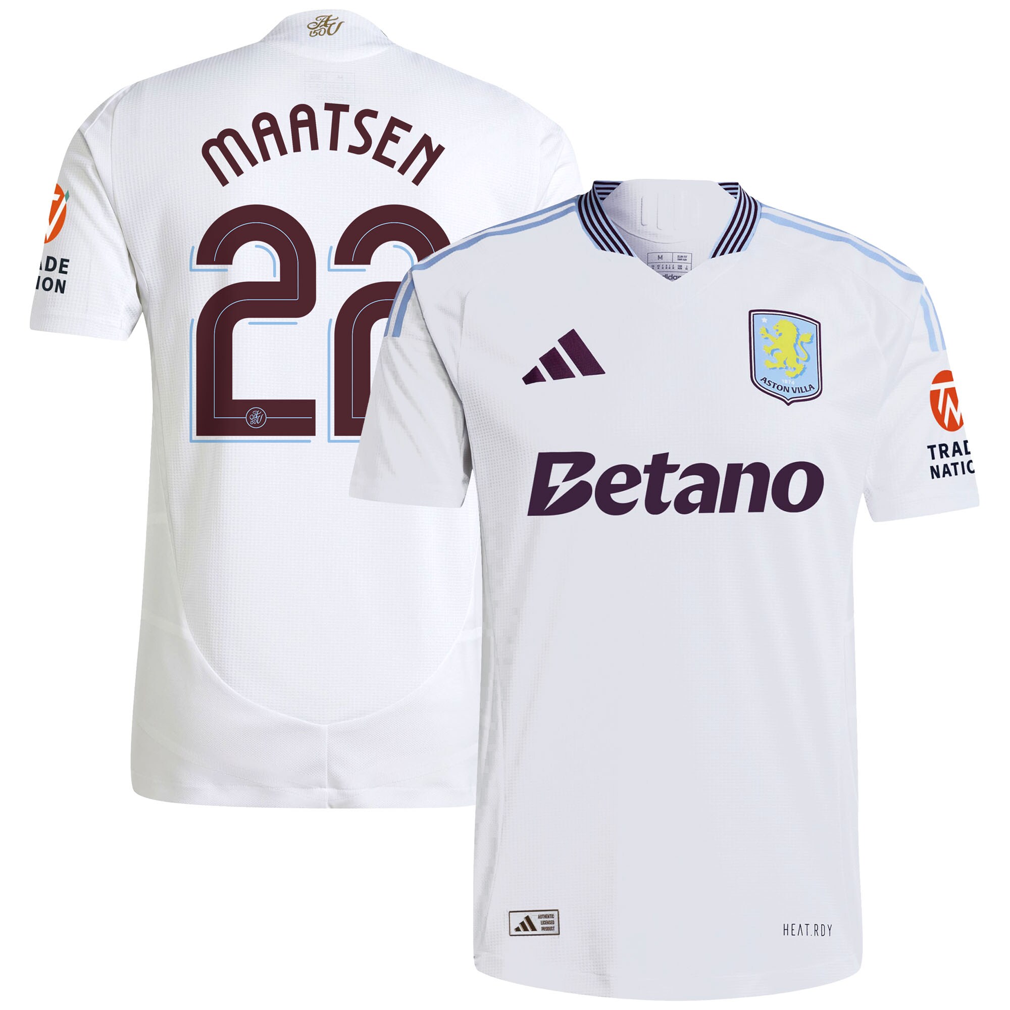 aston villa adidas away authentic shirt 2024-25 with maatsen 22 cup printing Collection | Official Aston Villa FC Gear Online