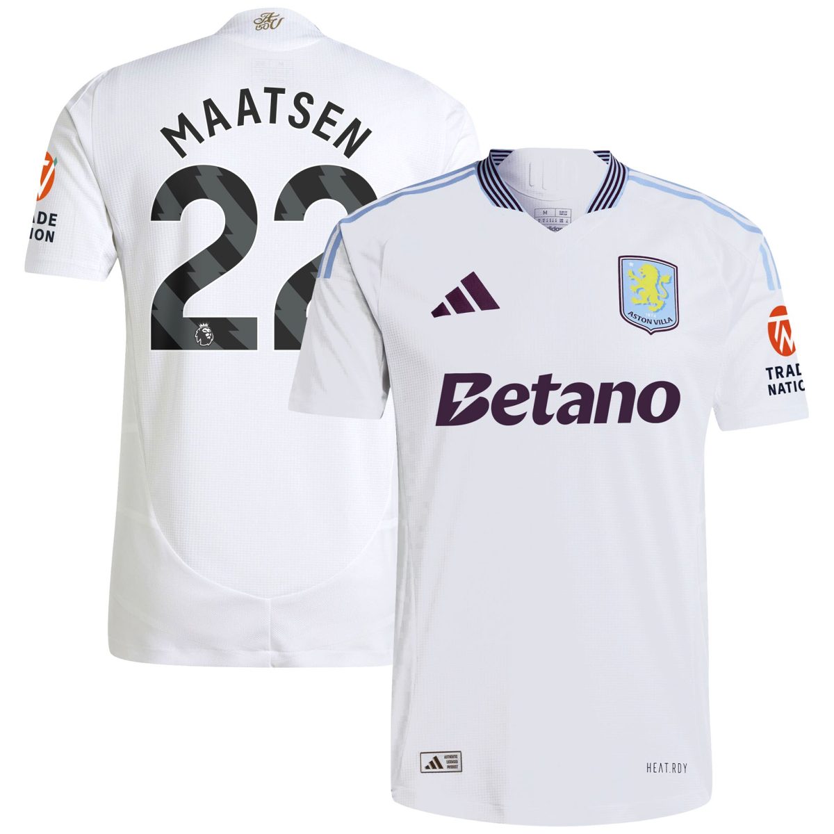 aston villa adidas away authentic shirt 2024-25 with maatsen 22 printing Collection | Official Aston Villa FC Gear Online