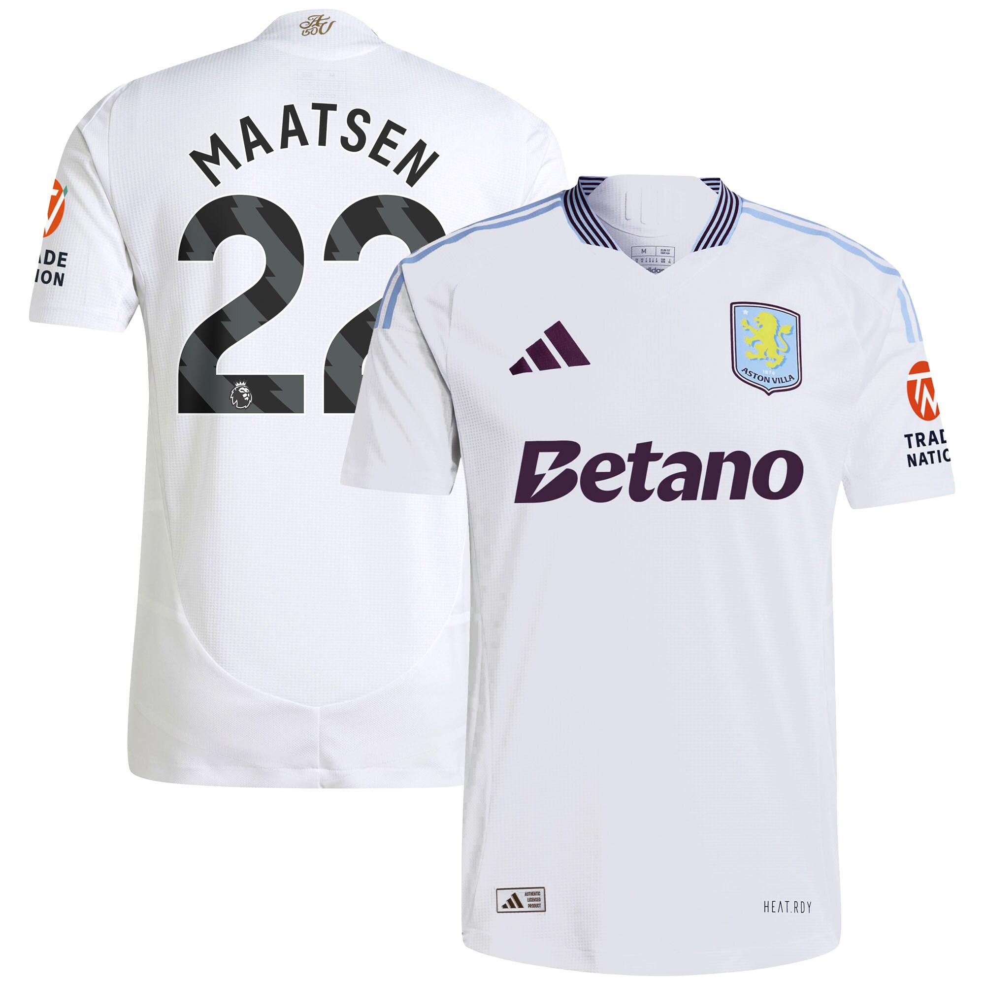 aston villa adidas away authentic shirt 2024-25 with maatsen 22 printing Collection | Official Aston Villa FC Gear Online