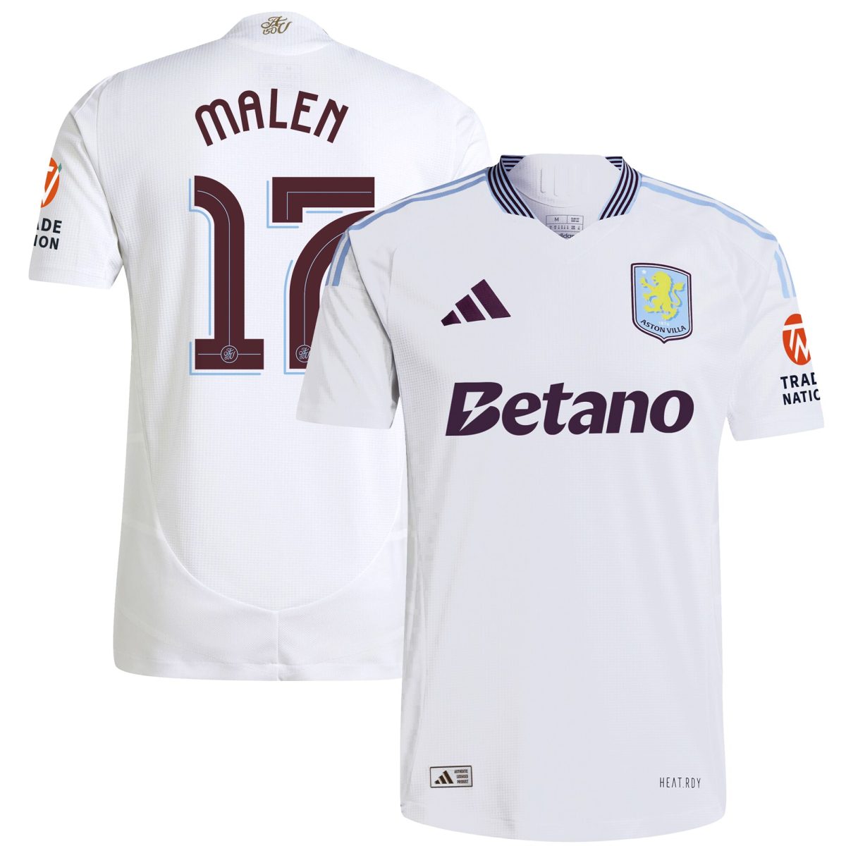 aston villa adidas away authentic shirt 2024-25 with malen 17 cup printing Collection | Official Aston Villa FC Gear Online