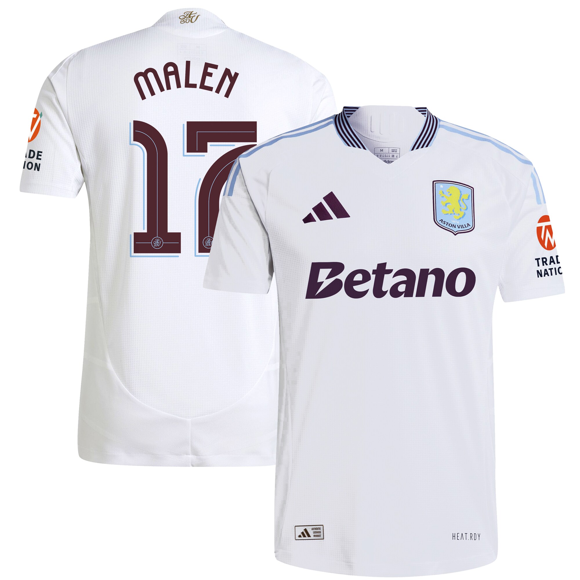 aston villa adidas away authentic shirt 2024-25 with malen 17 cup printing Collection | Official Aston Villa FC Gear Online