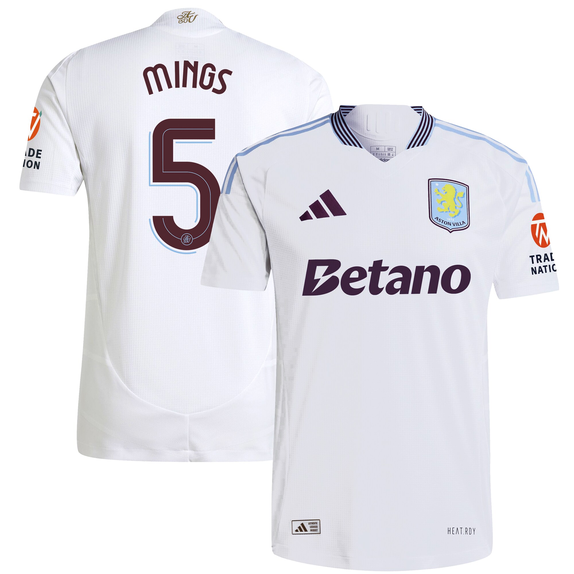 aston villa adidas away authentic shirt 2024-25 with mings 5 cup printing Collection | Official Aston Villa FC Gear Online