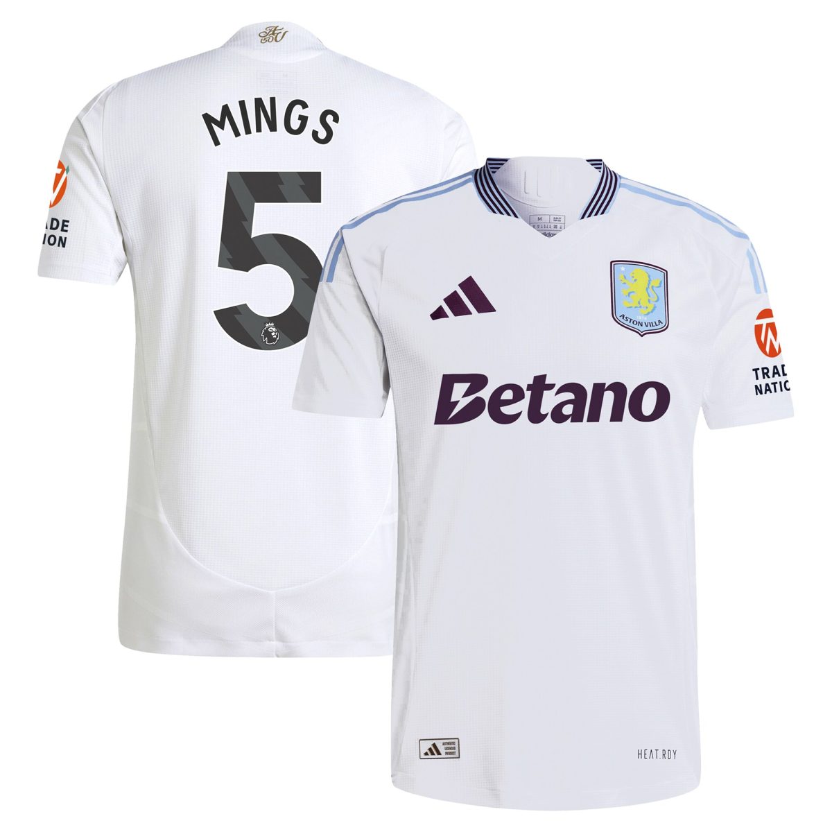 aston villa adidas away authentic shirt 2024-25 with mings 5 printing Collection | Official Aston Villa FC Gear Online
