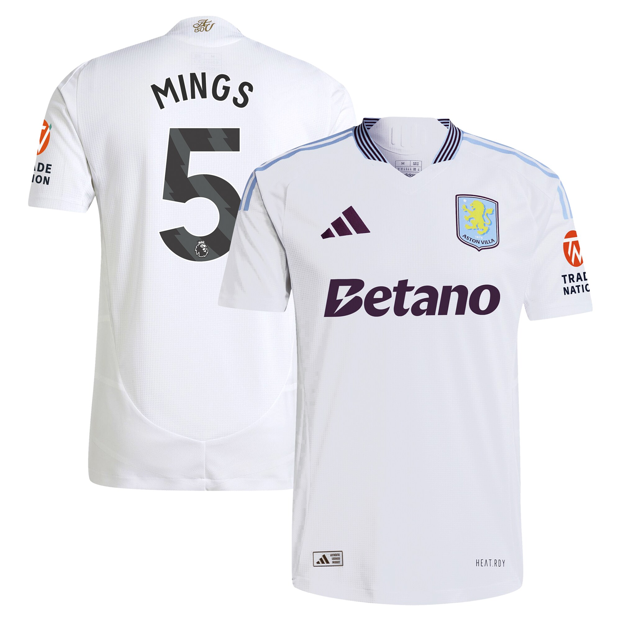 aston villa adidas away authentic shirt 2024-25 with mings 5 printing Collection | Official Aston Villa FC Gear Online