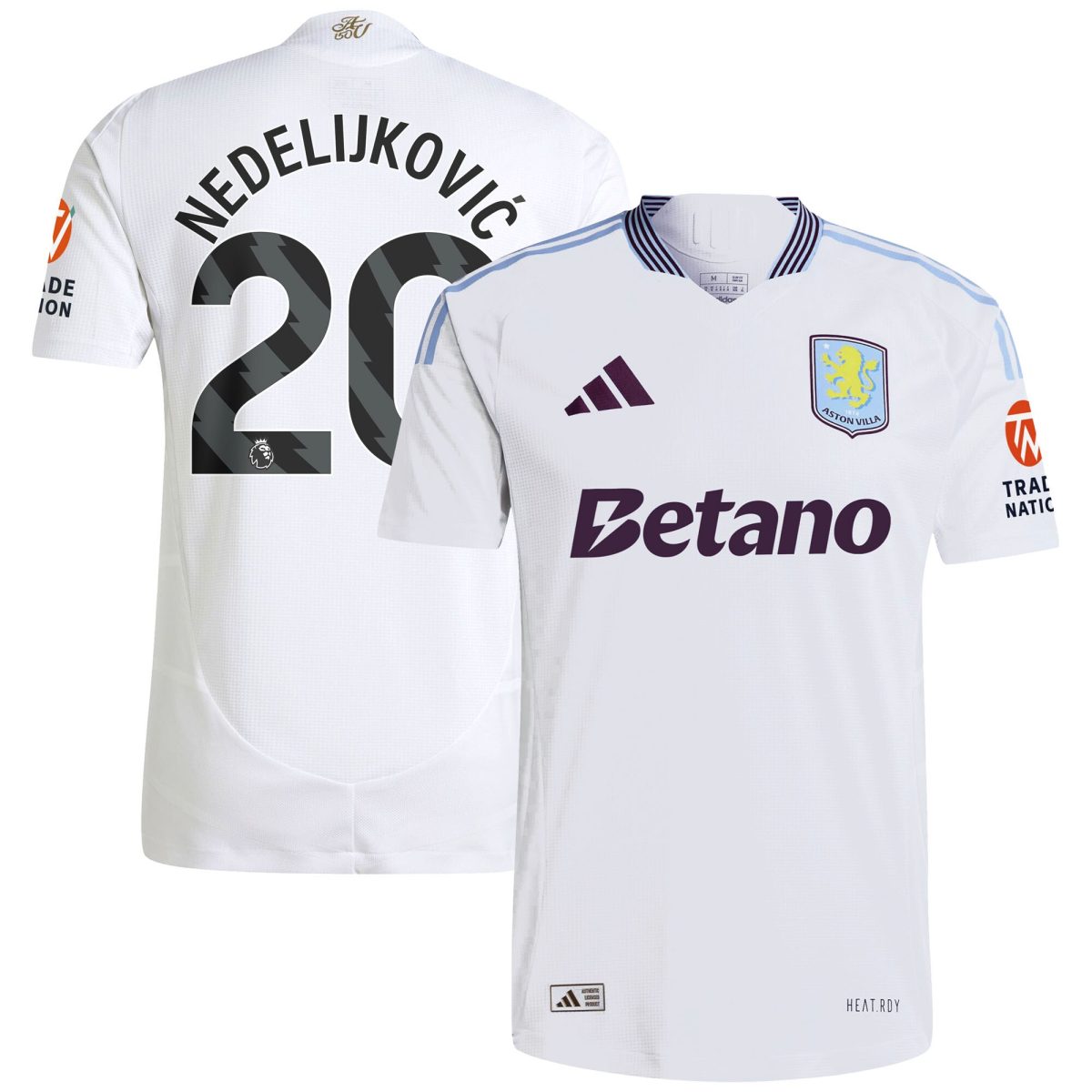 aston villa adidas away authentic shirt 2024-25 with nedeljković 20 printing Collection | Official Aston Villa FC Gear Online
