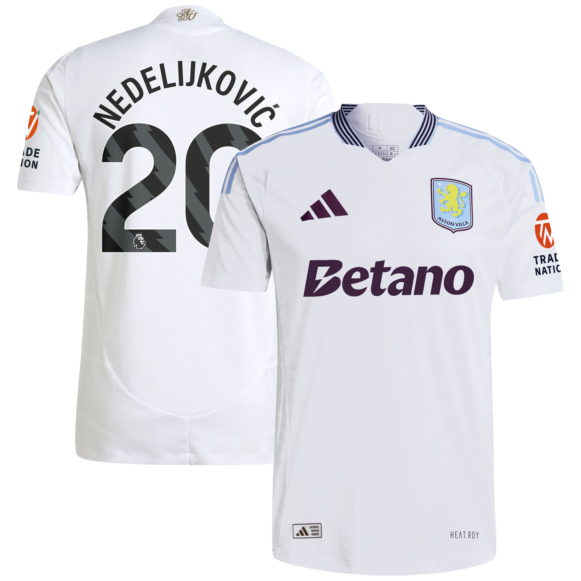 aston villa adidas away authentic shirt 2024-25 with nedeljković 20 printing Collection | Official Aston Villa FC Gear Online