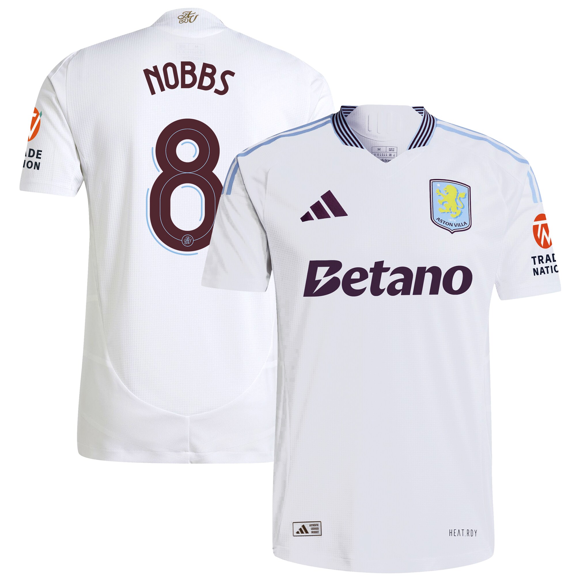 aston villa adidas away authentic shirt 2024-25 with nobbs 8 cup printing Collection | Official Aston Villa FC Gear Online
