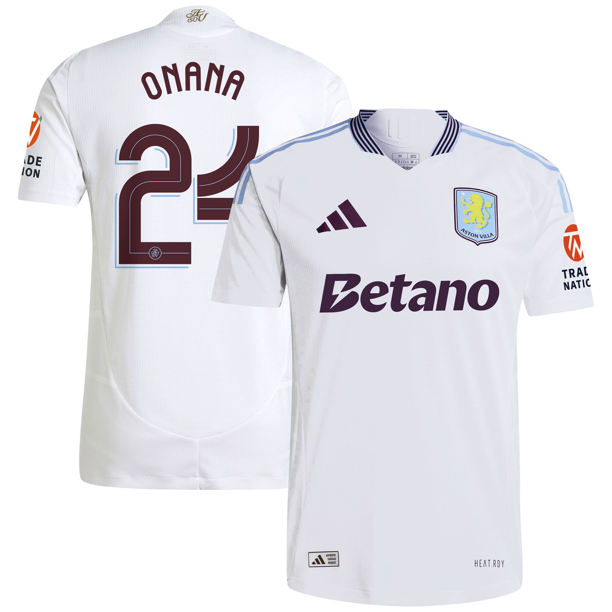 aston villa adidas away authentic shirt 2024-25 with onana 24 cup printing Collection | Official Aston Villa FC Gear Online