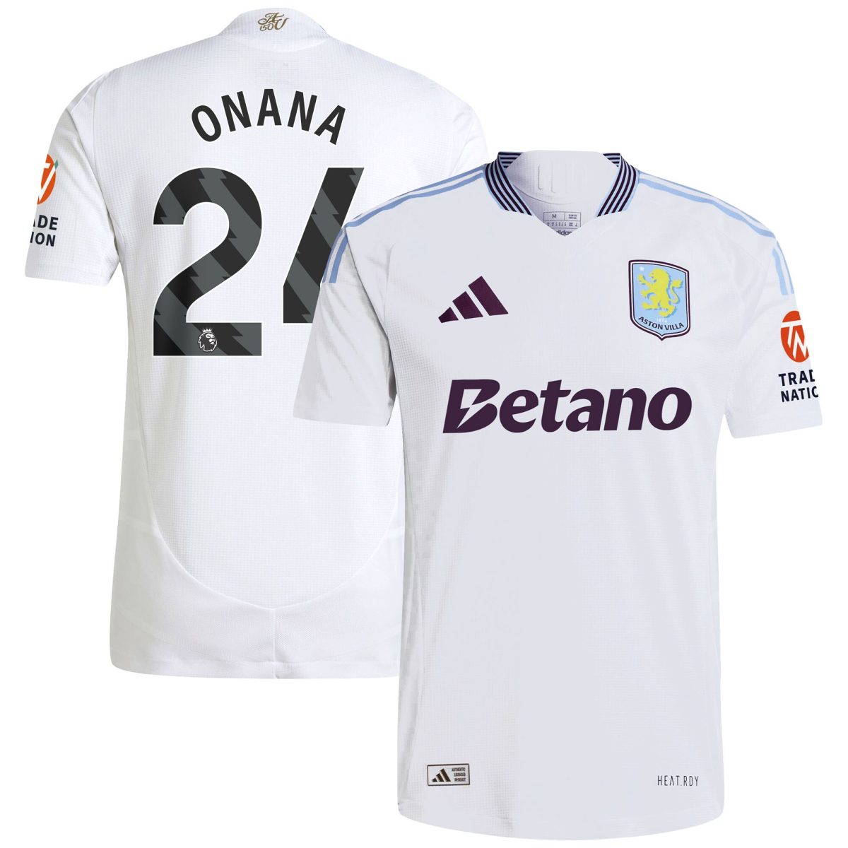 aston villa adidas away authentic shirt 2024-25 with onana 24 printing Collection | Official Aston Villa FC Gear Online