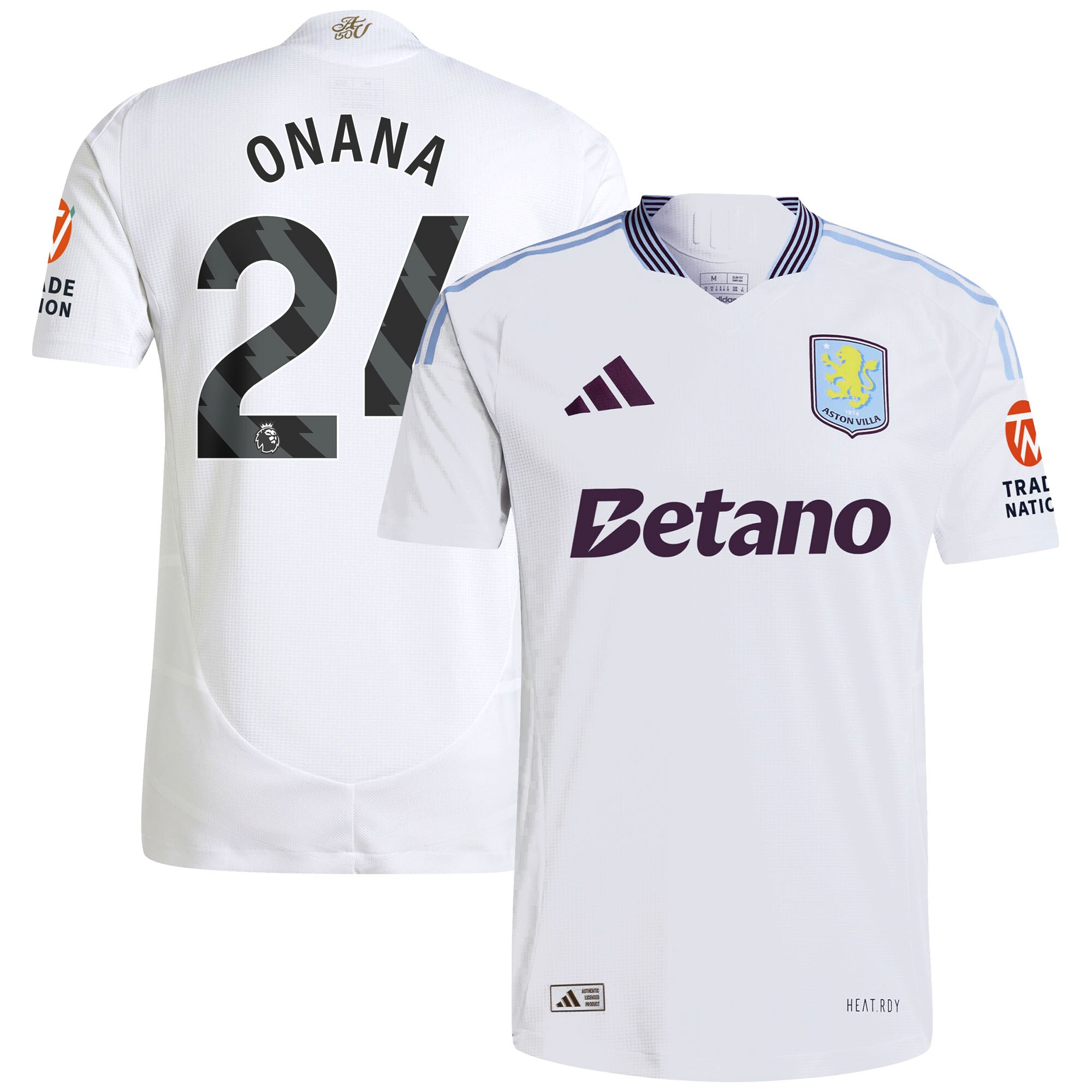 aston villa adidas away authentic shirt 2024-25 with onana 24 printing Collection | Official Aston Villa FC Gear Online