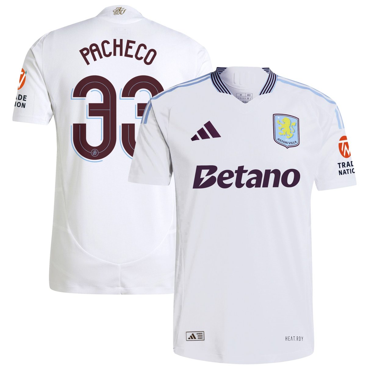 aston villa adidas away authentic shirt 2024-25 with pacheco 33 cup printing Collection | Official Aston Villa FC Gear Online