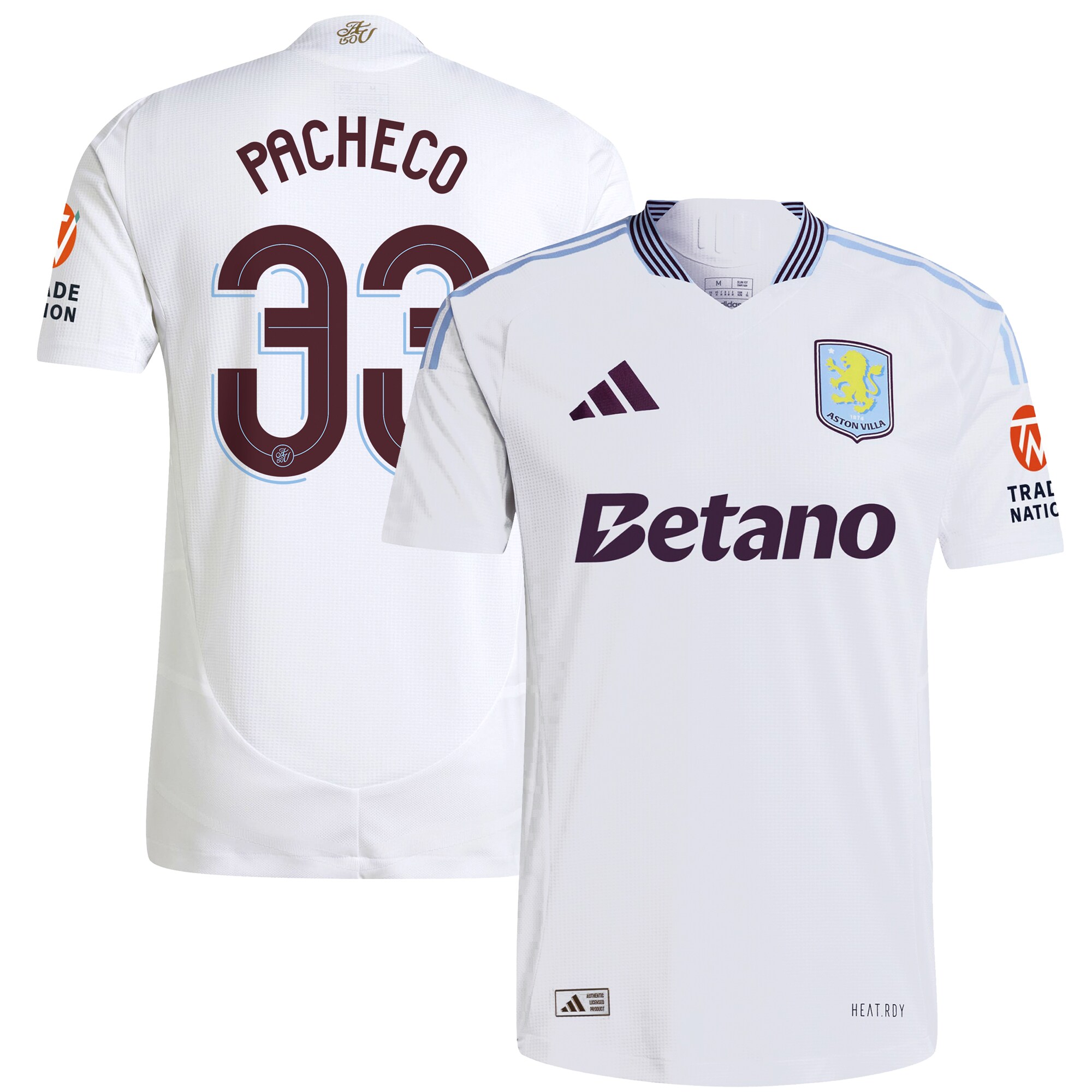 aston villa adidas away authentic shirt 2024-25 with pacheco 33 cup printing Collection | Official Aston Villa FC Gear Online