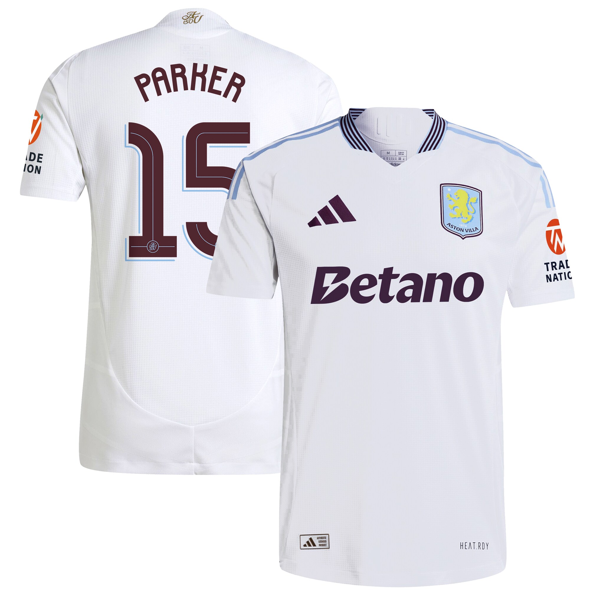 aston villa adidas away authentic shirt 2024-25 with parker 15 cup printing Collection | Official Aston Villa FC Gear Online
