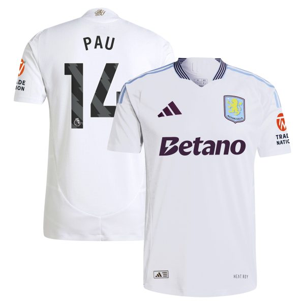 aston villa adidas away authentic shirt 2024-25 with pau 14 printing Collection | Official Aston Villa FC Gear Online