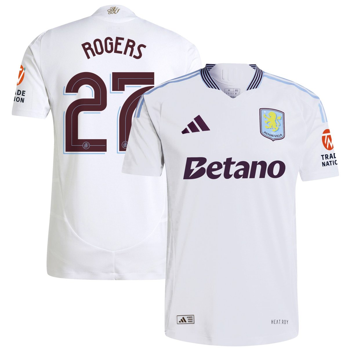 aston villa adidas away authentic shirt 2024-25 with rogers 27 cup printing Collection | Official Aston Villa FC Gear Online