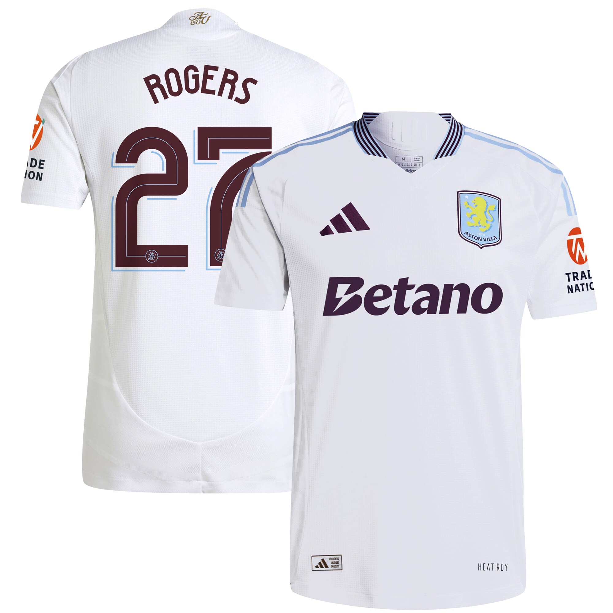 aston villa adidas away authentic shirt 2024-25 with rogers 27 cup printing Collection | Official Aston Villa FC Gear Online