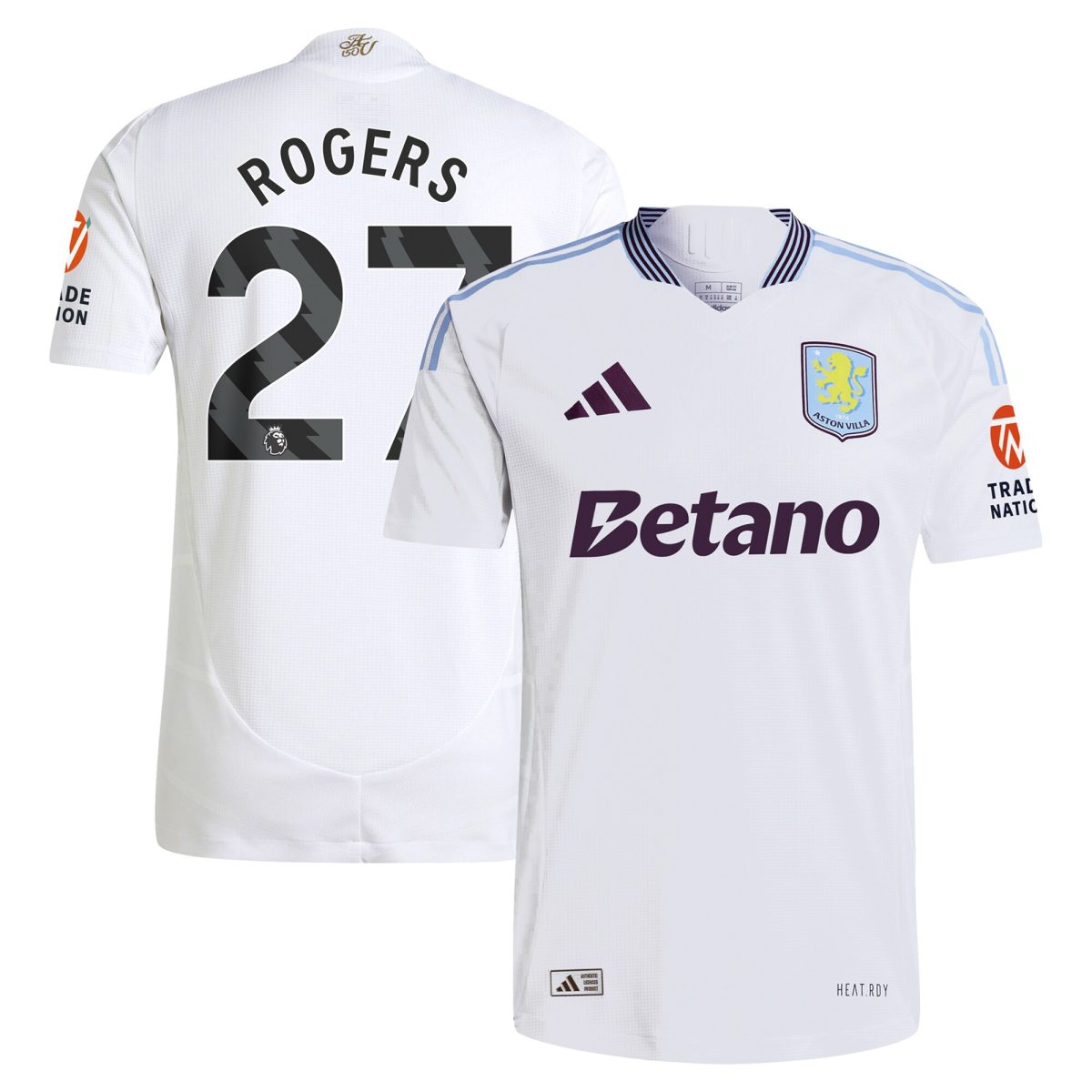 aston villa adidas away authentic shirt 2024-25 with rogers 27 printing Collection | Official Aston Villa FC Gear Online