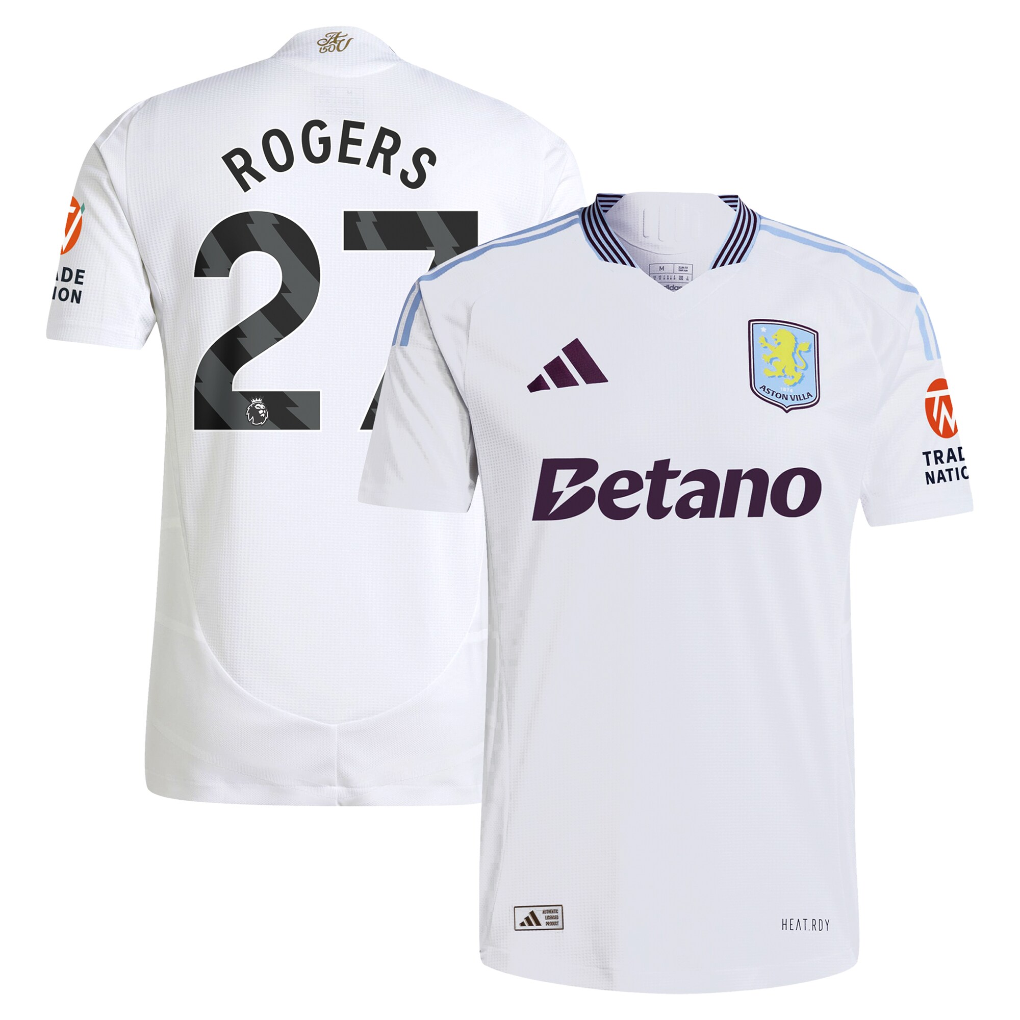 aston villa adidas away authentic shirt 2024-25 with rogers 27 printing Collection | Official Aston Villa FC Gear Online