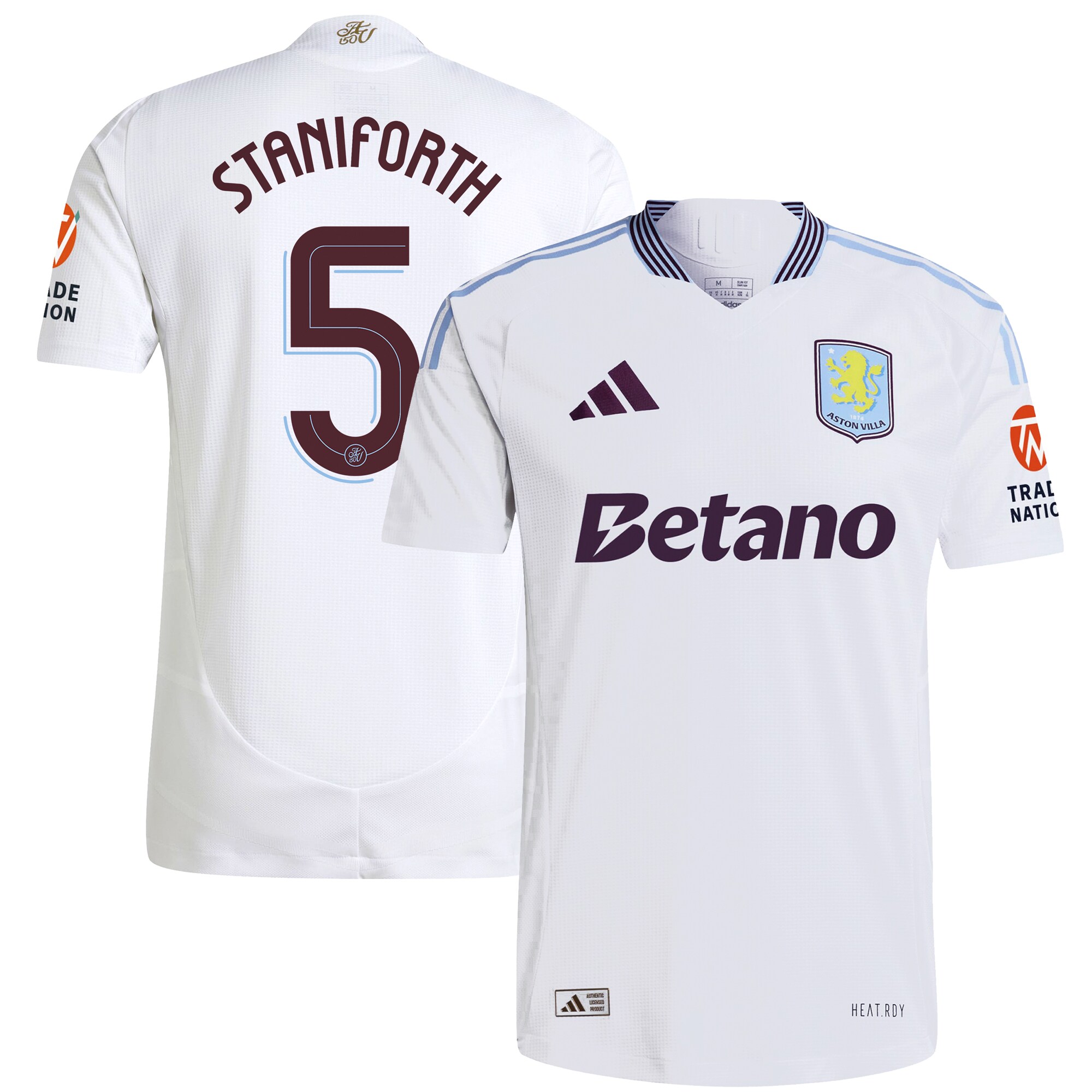 aston villa adidas away authentic shirt 2024-25 with staniforth 5 cup printing Collection | Official Aston Villa FC Gear Online