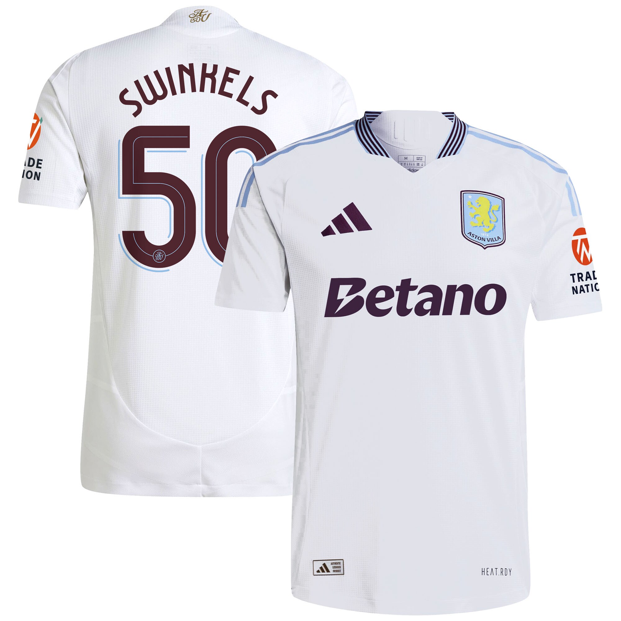 aston villa adidas away authentic shirt 2024-25 with swinkels 50 cup printing Collection | Official Aston Villa FC Gear Online