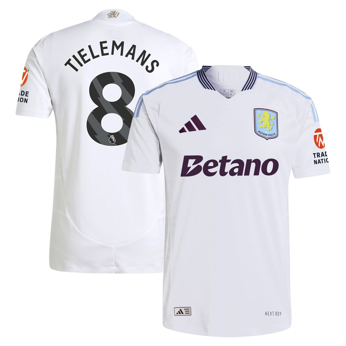 aston villa adidas away authentic shirt 2024-25 with tielemans 8 printing Collection | Official Aston Villa FC Gear Online