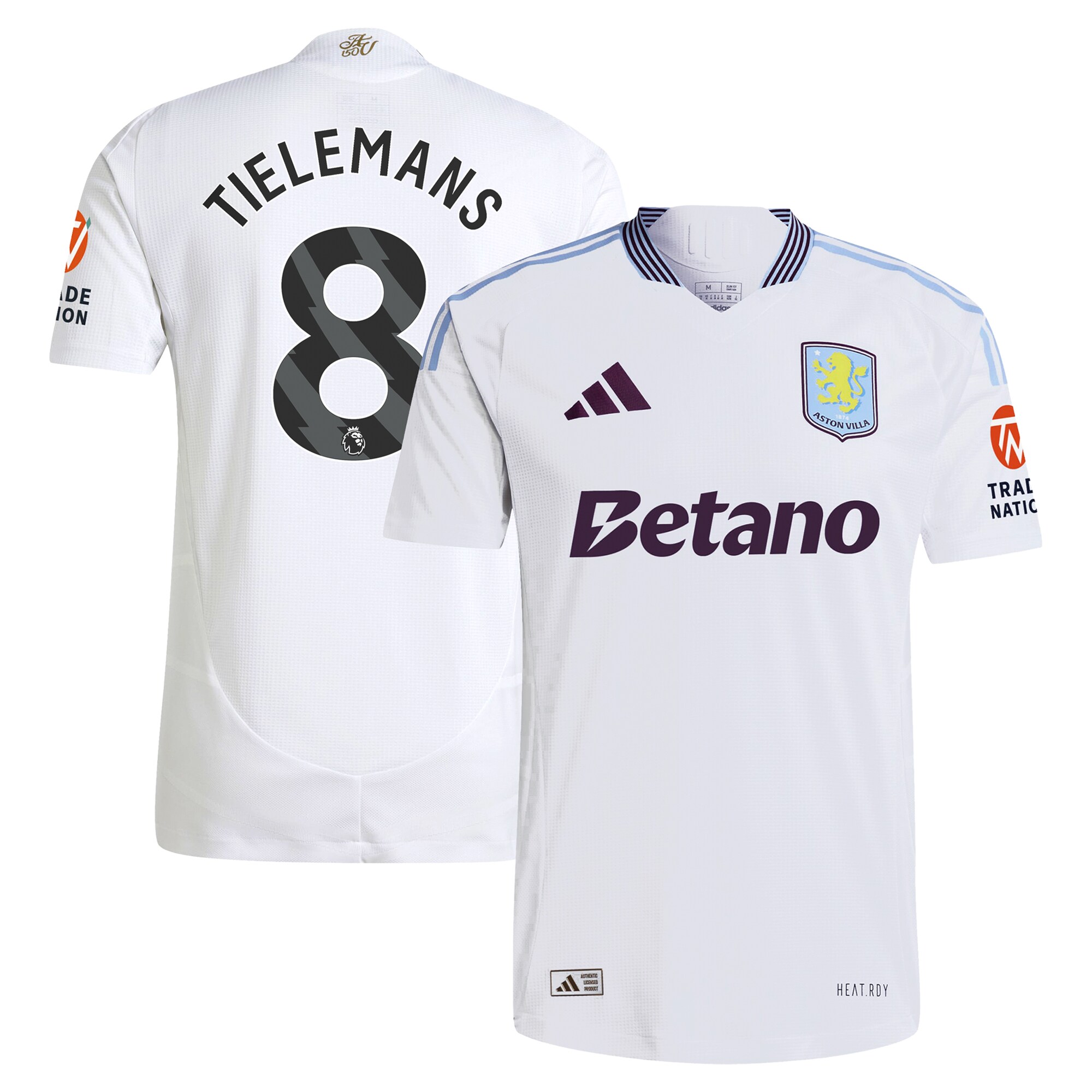 aston villa adidas away authentic shirt 2024-25 with tielemans 8 printing Collection | Official Aston Villa FC Gear Online