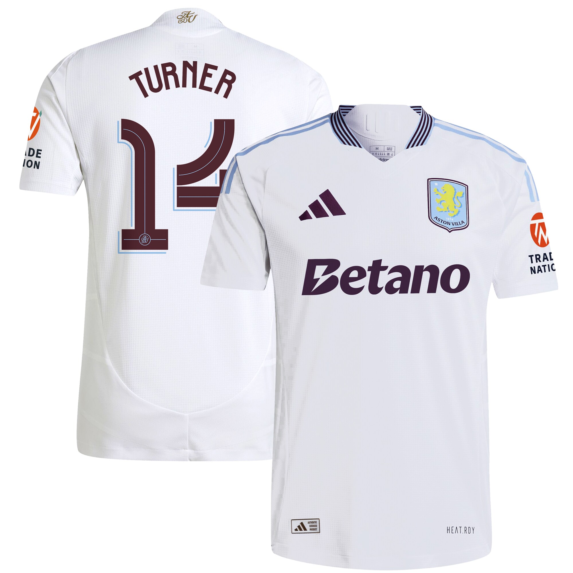 aston villa adidas away authentic shirt 2024-25 with turner 14 cup printing Collection | Official Aston Villa FC Gear Online